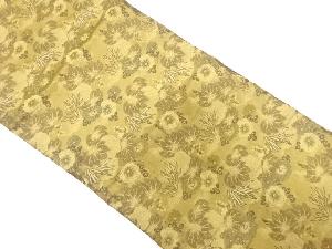 アンティーク　菊に笹・桐模様織り出し丸帯（材料）